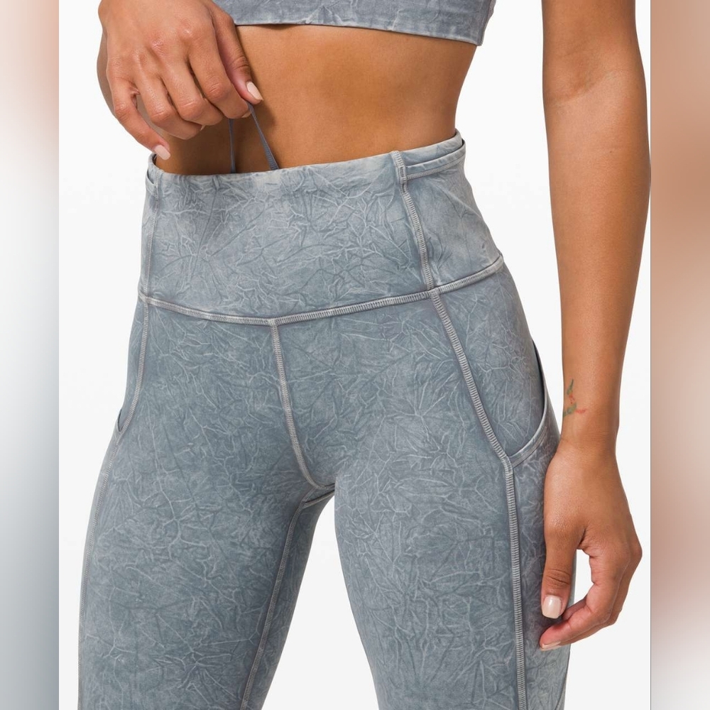 Lululemon Fast and Free 25" *Ice Dye In Ice Wash Asphalt Grey 2 - Picture 4 of 16